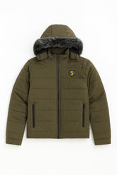 Men’s Commando Green Fur Hood Puffer Jacket